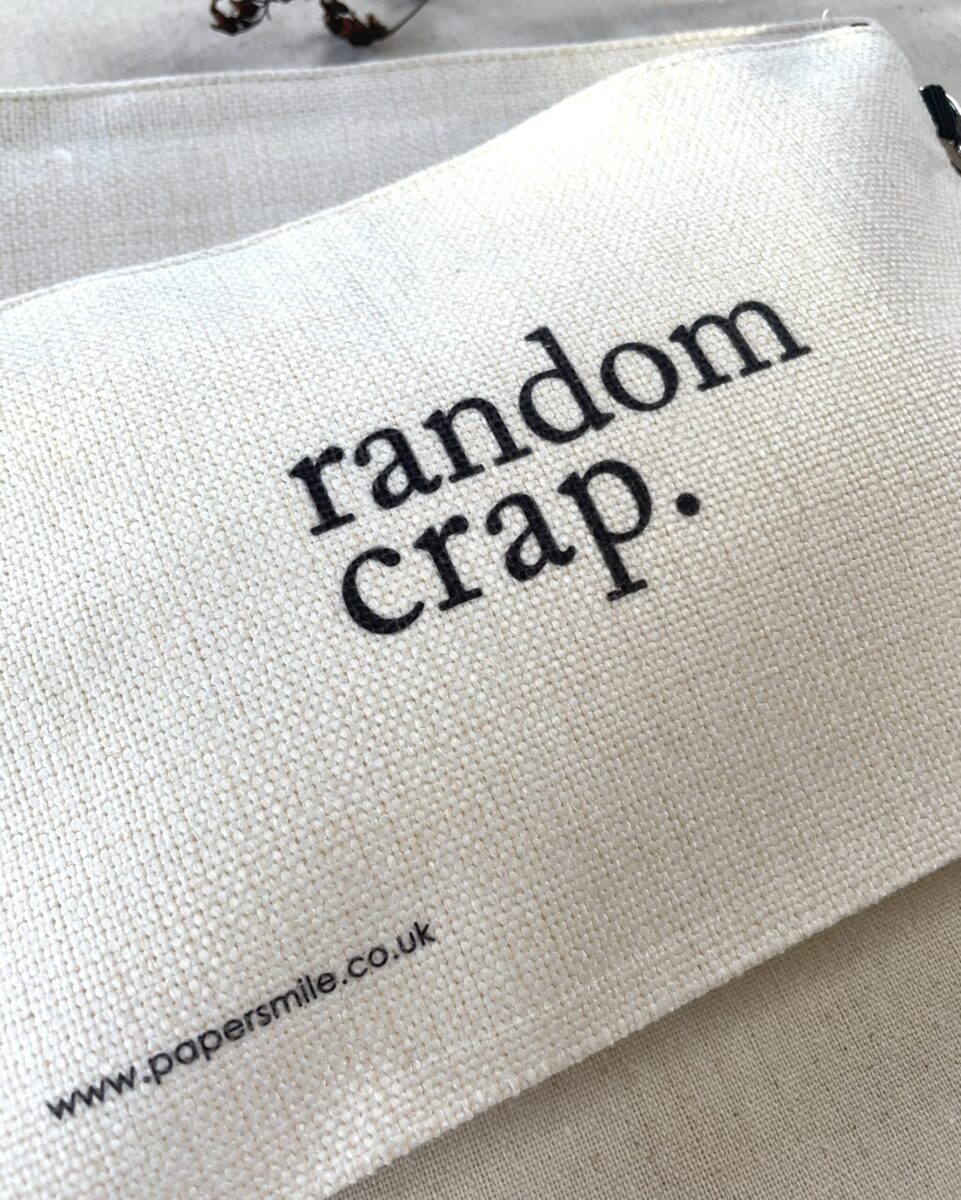 Random Crap, Linen Bag with Wristlet image 5