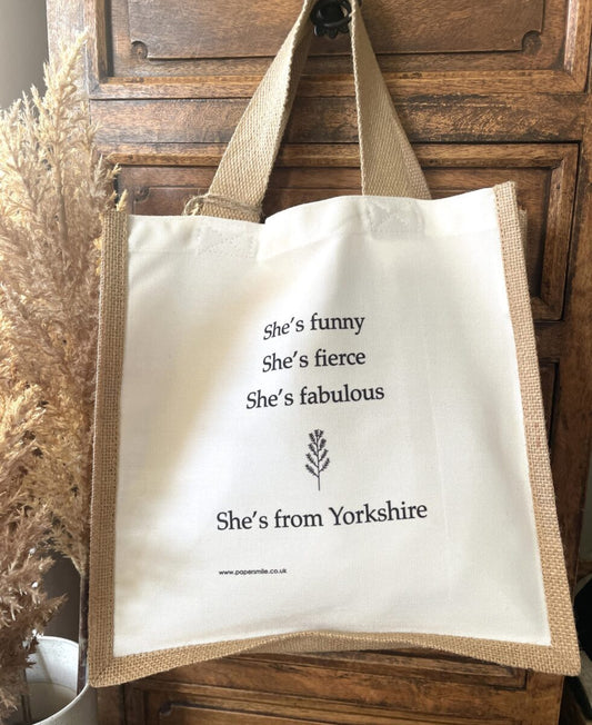 Yorkshire, Jute Shopping Bag image 0